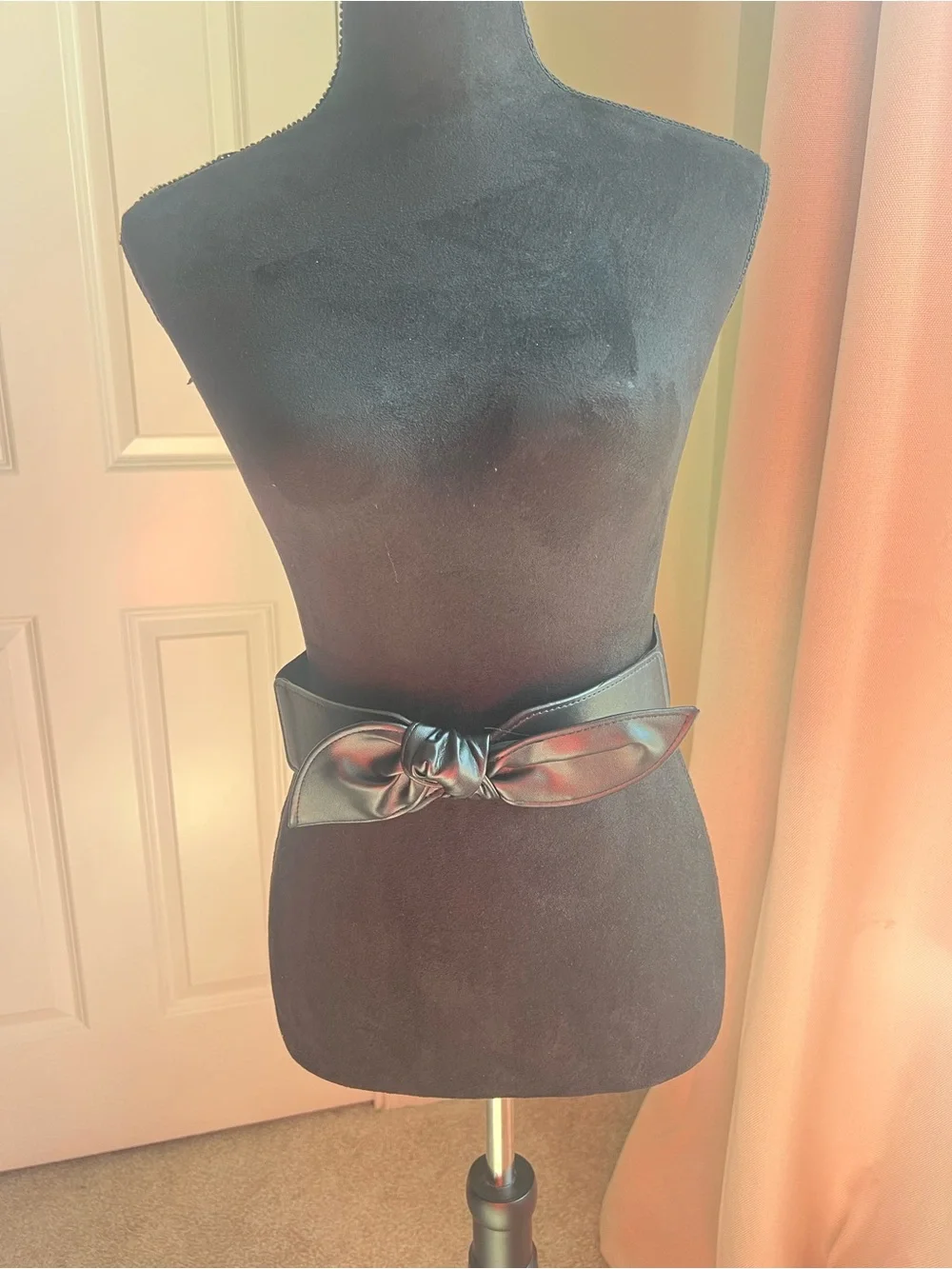 Black Faux Leather Knot Waist Belt - Women Accessories